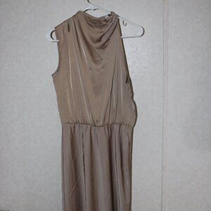 Beige Sleeveless Asymmetrical Maxi Dress – Elegant & Effortless